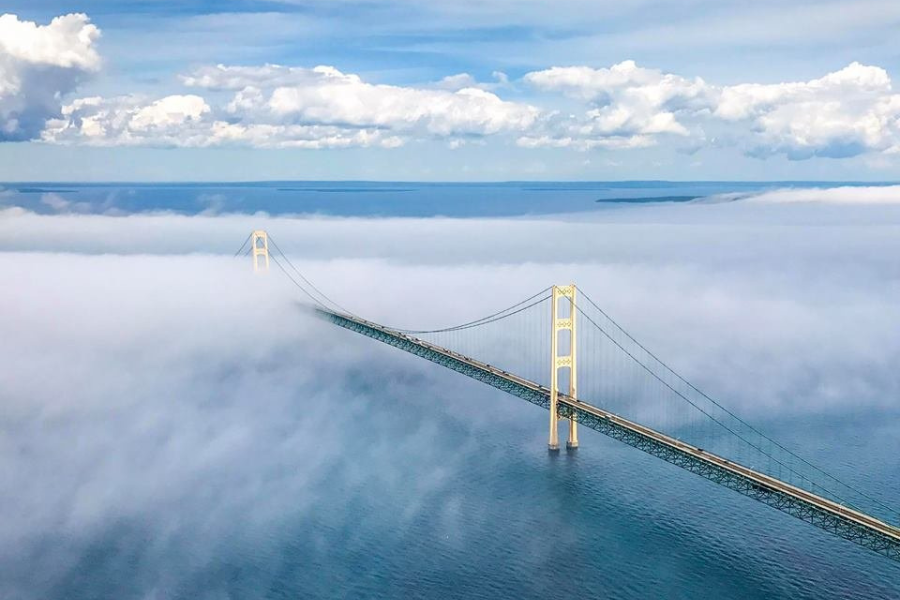 Mackinac Bridge in the Fog