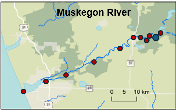 Muskegon River Receiver Locations